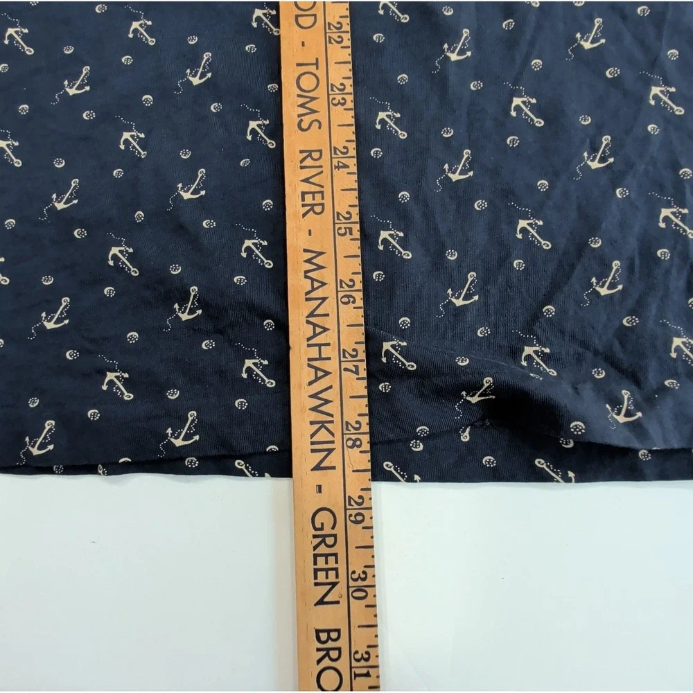 Ralph Lauren Polo Shirt Mens Large Navy Anchor Print Pocket R67 Nautical Preppy